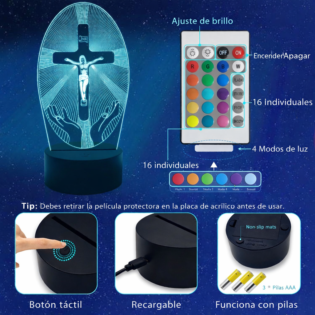 Lámpara Cristiana 3D